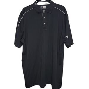 Callaway Golf Polo Performance Opti Dri Black White Polo Men Sz XL